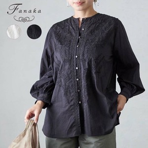 Button Shirt/Blouse Antique Fanaka Tunic Blouse Front Opening Embroidered