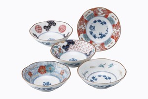 Mino ware Side Dish Bowl Somenishiki-Koimari Set of 5 Made in Japan
