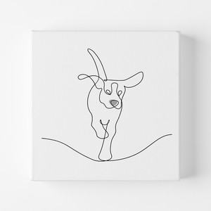 正方形キャンバスパネル 【ラインアートDOG 01】　北欧インテリア アートパネル ペット愛犬