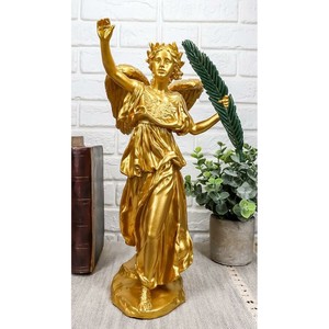 アウグストゥスセントゴーデン作 翼のある勝利の女神彫像高さ約30cmゴールド仕上げ装飾フィギュア輸入品