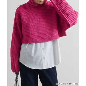 Sweater/Knitwear Front/Rear 2-way Cropped Layered Bulky Short Length Autumn/Winter