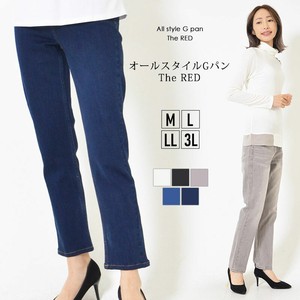 Denim Full-Length Pant Plain Color L Ladies' Denim Pants