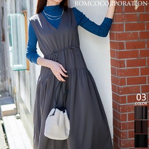 Casual Dress Waist Long One-piece Dress Drawstring 【2023NEWPRODUCT♪】
