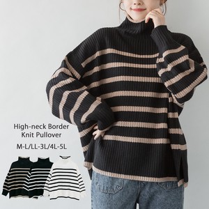 Sweater/Knitwear Pullover Knitted High-Neck Turtle Neck Border