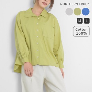 Button Shirt/Blouse Pullover Long Sleeves A-Line Tops Ladies' M