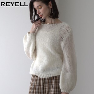 Sweater/Knitwear Mohair Puff Sleeve