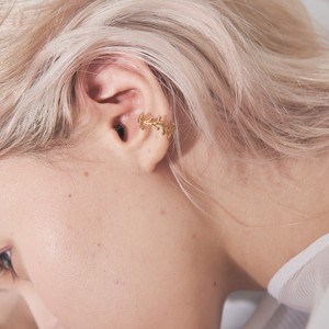 Clip-On Earring Gold Post Ear Cuff