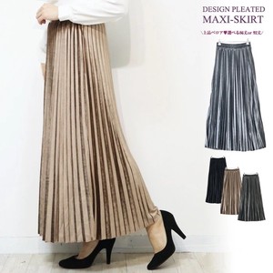 Skirt Pleated Long Skirt in Spun Velvet Autumn/Winter