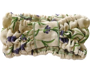Hairband/Headband Lavender Floral Pattern Linen-blend Made in Japan
