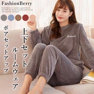 【2024新作】ボアセットアップパジャマ ルームウェア 上下セット 韓国ファッション