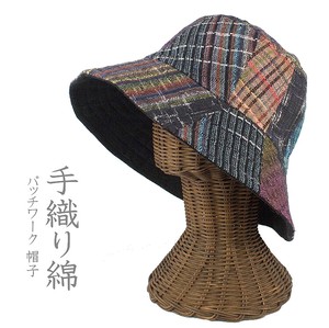 タイ　手織綿　パッチワーク　帽子　ハット　コットン100％　軽い　カラフル　オールシーズン