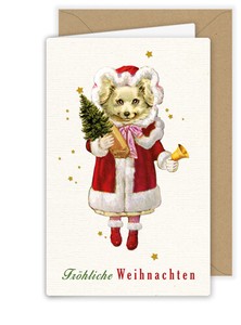 ●ドイツ製 クリスマス キラキラグリッター　グリーティングカード