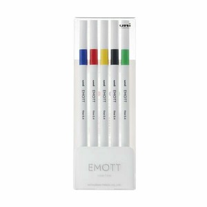 【三菱鉛筆】水性ペン EMOTT　5色セット