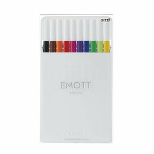 【三菱鉛筆】水性ペン EMOTT　10色セット