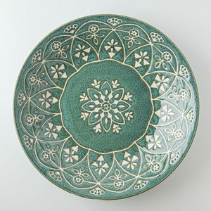 Mino ware Main Plate Green Western Tableware 24cm Made in Japan