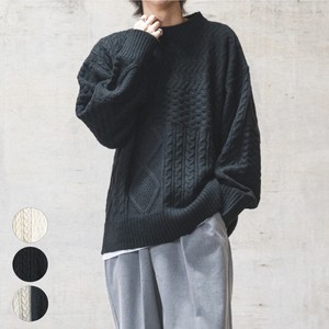 Sweater/Knitwear Patchwork Crew Neck Knitted Loose Size