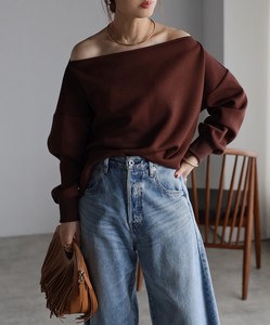 T-shirt Off-The-Shoulder Cut-and-sew
