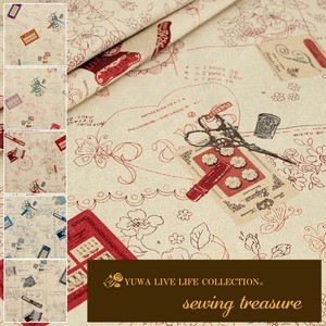 有輪商店 YUWA 綿麻キャンバス "sewing treasure" [C:Red] / 生地 布 / 全5色 / 444910