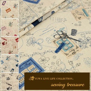 有輪商店 YUWA 綿麻キャンバス "sewing treasure" [D:Blue] / 生地 布 / 全5色 / 444910