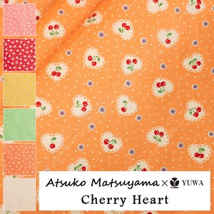 有輪商店 YUWA 松山敦子さん シャーティング "Cherry Heart" [E:Orange] / 生地 布/ 全6色 / AT826805