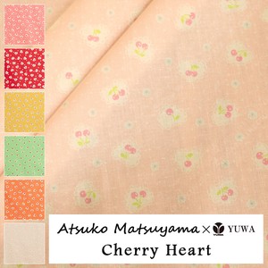 有輪商店 YUWA 松山敦子さん シャーティング "Cherry Heart" [F:Pale pink] / 生地 布/ 全6色 / AT826805