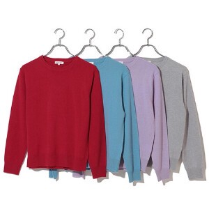 Sweater/Knitwear Crew Neck Knitted Cashmere Ladies'