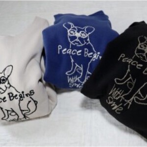 フレンチブル刺繍スウェット（dog embroidered sweat）2023AW