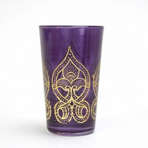 モロッコプリントグラス 1個売り ゴールド球根 紫