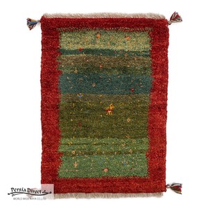 ギャッベ　ペルシャ　イラン　オーガニックウール　絨毯　ラグ　玄関マットS　46×62cm　M2377_RE