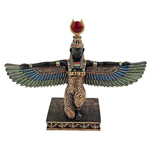 古代エジプト 美しいイシス女神、フルカラー彫像 彫刻/ ピラミッド 豊穣の女神 幸運の女神 輸入品