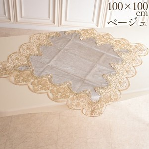 ★大創業祭SALE★刺繍レース テーブル クロス 100×100 BE