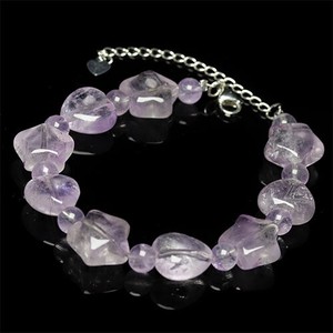 Gemstone Bracelet Amethyst Lavender Stars 11 ~ 12mm