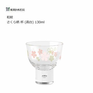 冷酒グラス 和紋 さくら柄 杯  高台 130ml 東洋佐々木ガラス 07600-J423