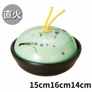 ヒワ釉黒飛ばし会席鍋(大・中・小) 直火OK 強化磁器 日本製