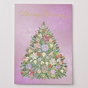 クリスマスイラストポストカード ■2023年新商品 ■ナチュラル&カントリーテイストのクリスマスツリー柄