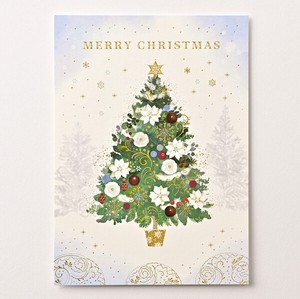 クリスマスイラストポストカード ■2023年新商品 ■暖かみあるシンプル系クリスマスツリー柄