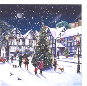 グリーティングカード クリスマス「街のクリスマスツリー」メッセージカード 2023新作