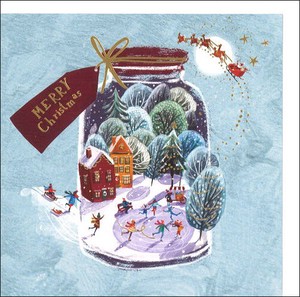 グリーティングカード クリスマス「瓶の中のクリスマス」メッセージカード 2023新作