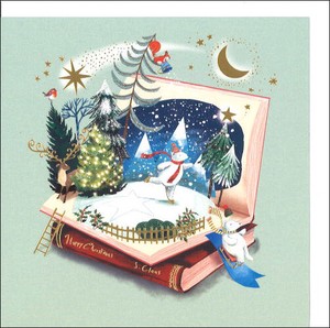グリーティングカード クリスマス「本のシロクマ」メッセージカード 2023新作
