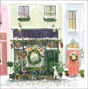 グリーティングカード クリスマス「リースの花屋」 メッセージカード 2023新作
