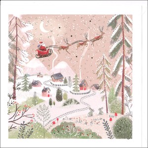グリーティングカード クリスマス「プレゼントを運ぶサンタ」 メッセージカード 2023新作