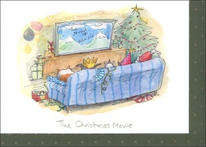 グリーティングカード クリスマス「ソファーに座った動物たち」メッセージカード 2023新作