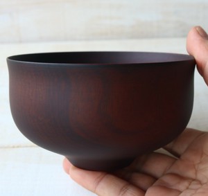 ☆【モダンデザイン】wooden natural bowl/モコっとしたモダン椀　濃茶