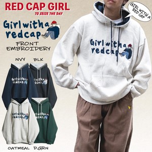 Hoodie Front Brushed Lining RED CAP GIRL Loose Size
