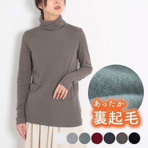 T-shirt Long Sleeves T-Shirt Brushed Lining Turtle Neck Cut-and-sew