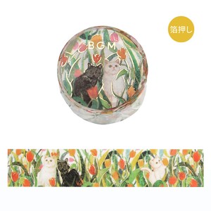 Washi Tape Foil Stamping Flower and Kitty Playful Kitties M