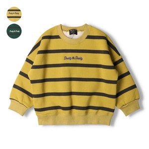 Kids' 3/4 Sleeve T-shirt Sweatshirt Brushed Lining Embroidered Border Made in Japan