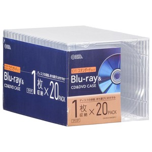 Blu-ray＆CD＆DVDケース 厚み10mmスタンダードタイプ クリア 20個パック