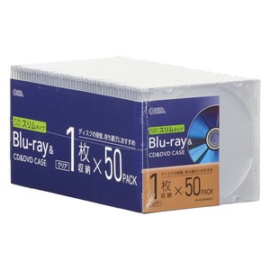 Blu-ray＆CD＆DVDケース 厚み5mmスリムタイプ 1枚収納×50個パック クリア