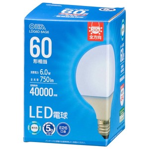LED電球ボール電球形E26 60形相当 G80昼光色